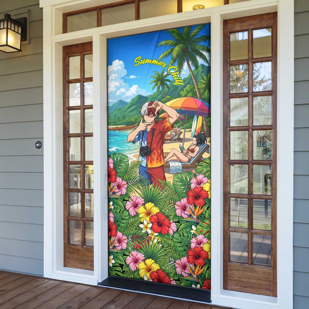 Shoto Todoroki Summer Chill Door Cover Tropical Anime Leisure Scene