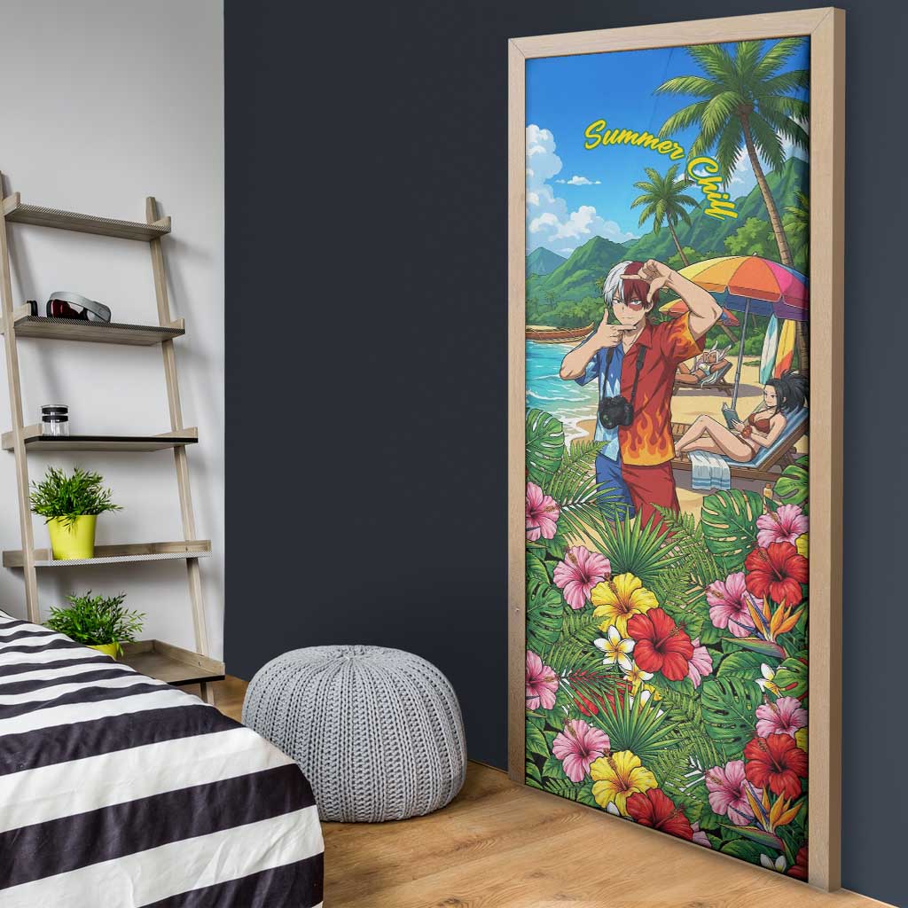 Shoto Todoroki Summer Chill Door Cover Tropical Anime Leisure Scene