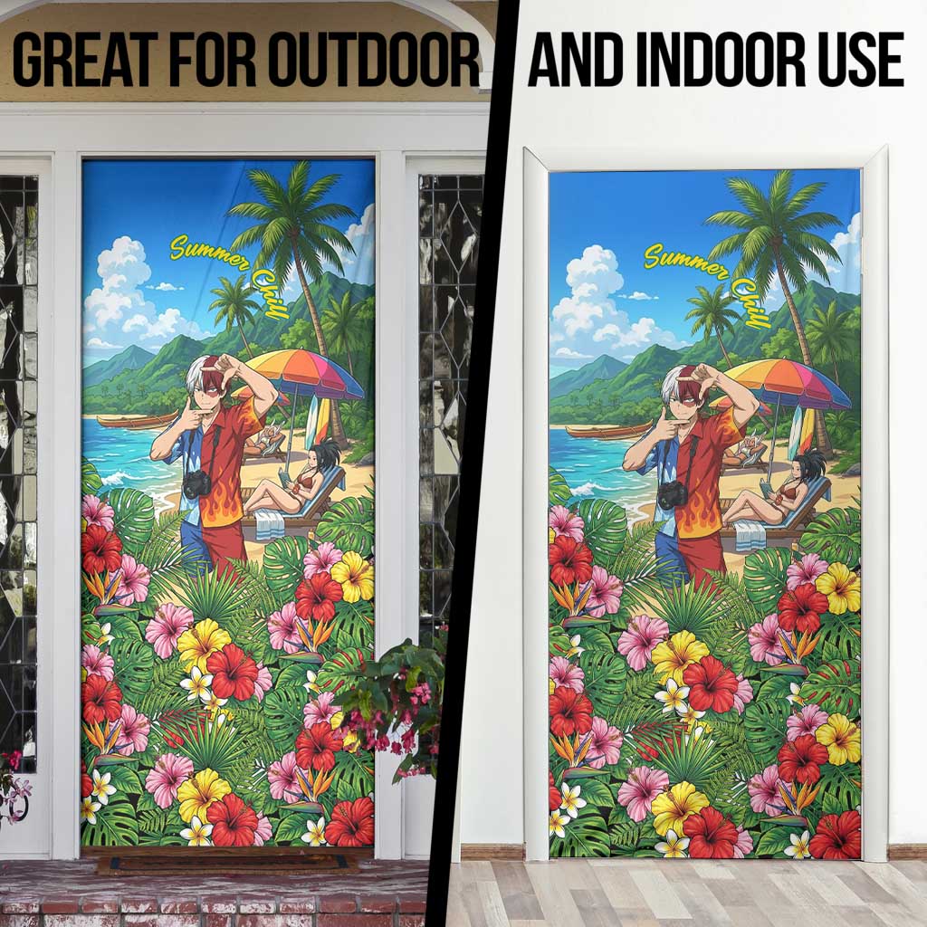 Shoto Todoroki Summer Chill Door Cover Tropical Anime Leisure Scene