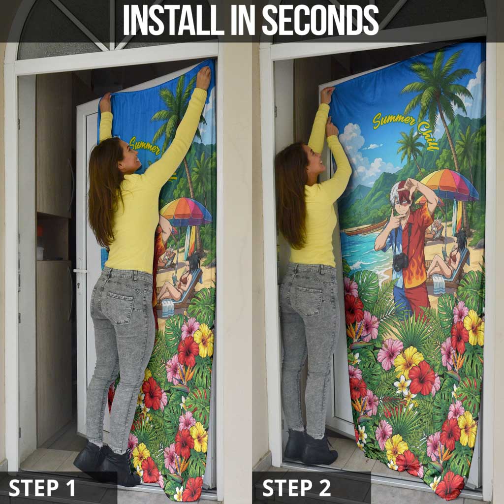 Shoto Todoroki Summer Chill Door Cover Tropical Anime Leisure Scene