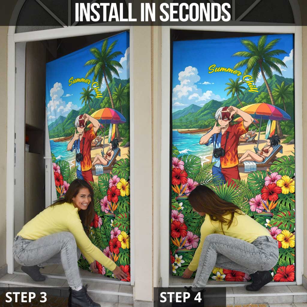Shoto Todoroki Summer Chill Door Cover Tropical Anime Leisure Scene