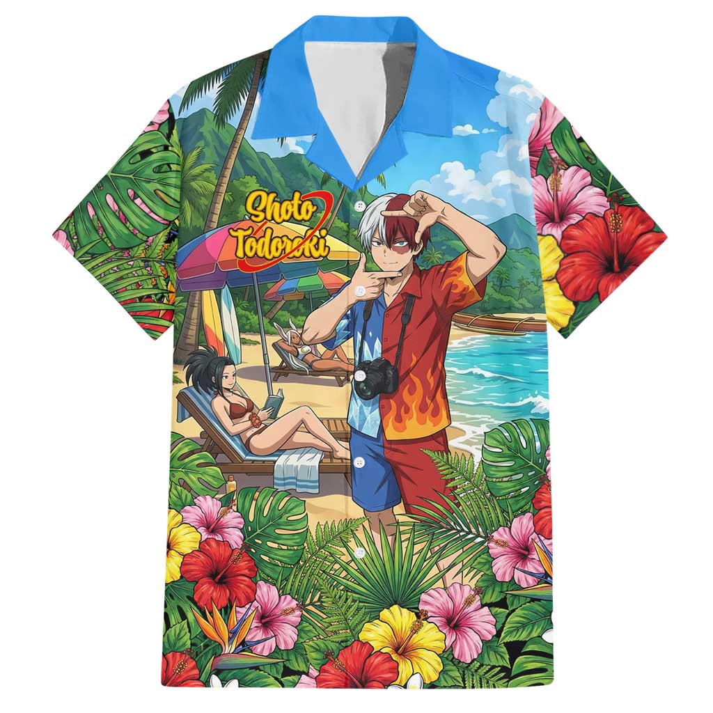 Shoto Todoroki Summer Chill Hawaiian Shirt Tropical Anime Leisure Scene