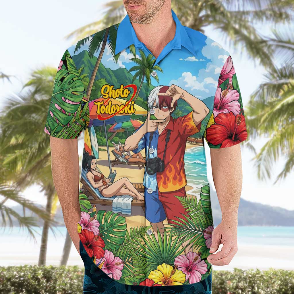 Shoto Todoroki Summer Chill Hawaiian Shirt Tropical Anime Leisure Scene