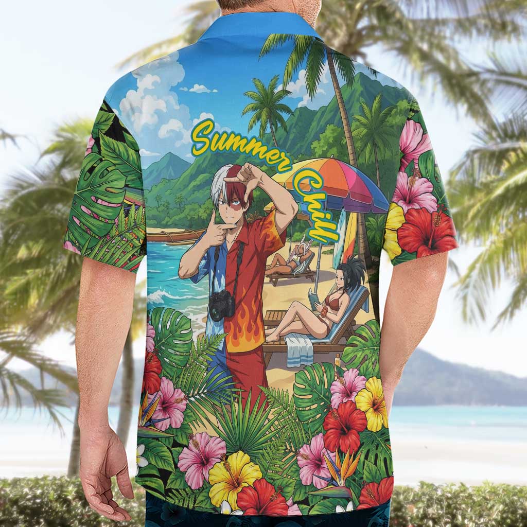 Shoto Todoroki Summer Chill Hawaiian Shirt Tropical Anime Leisure Scene