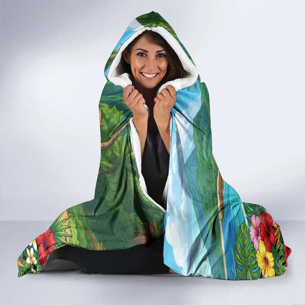 Shoto Todoroki Summer Chill Hooded Blanket Tropical Anime Leisure Scene