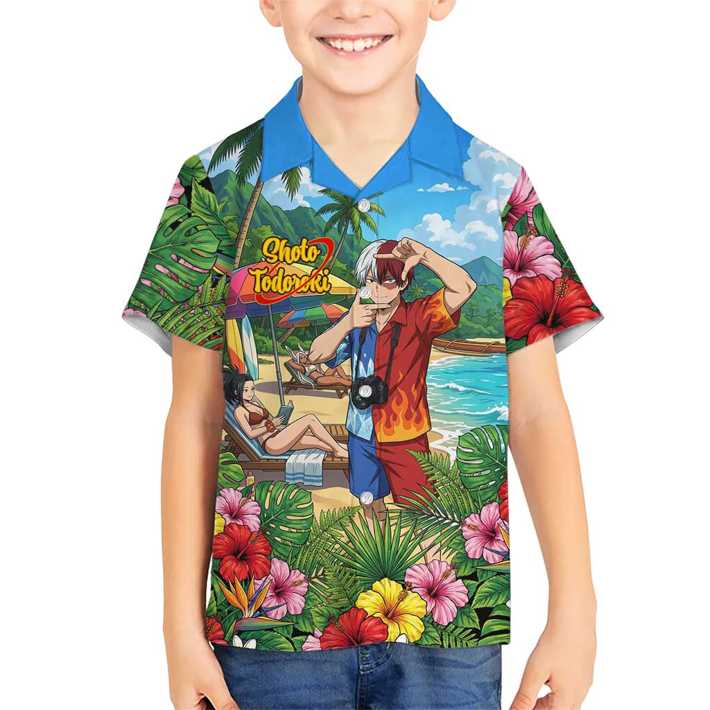 Shoto Todoroki Summer Chill Kid Hawaiian Shirt Tropical Anime Leisure Scene