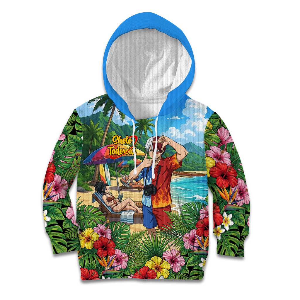 Shoto Todoroki Summer Chill Kid Hoodie Tropical Anime Leisure Scene