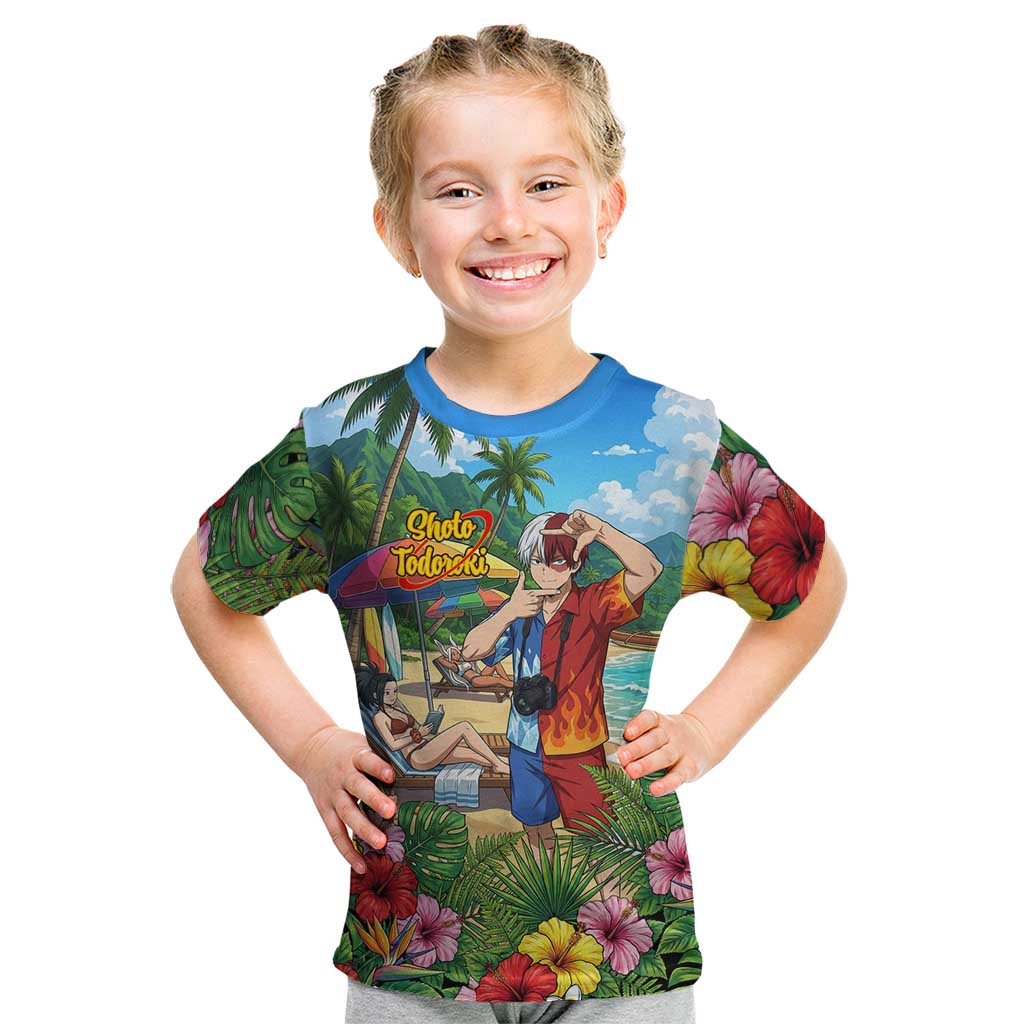 Shoto Todoroki Summer Chill Kid T Shirt Tropical Anime Leisure Scene