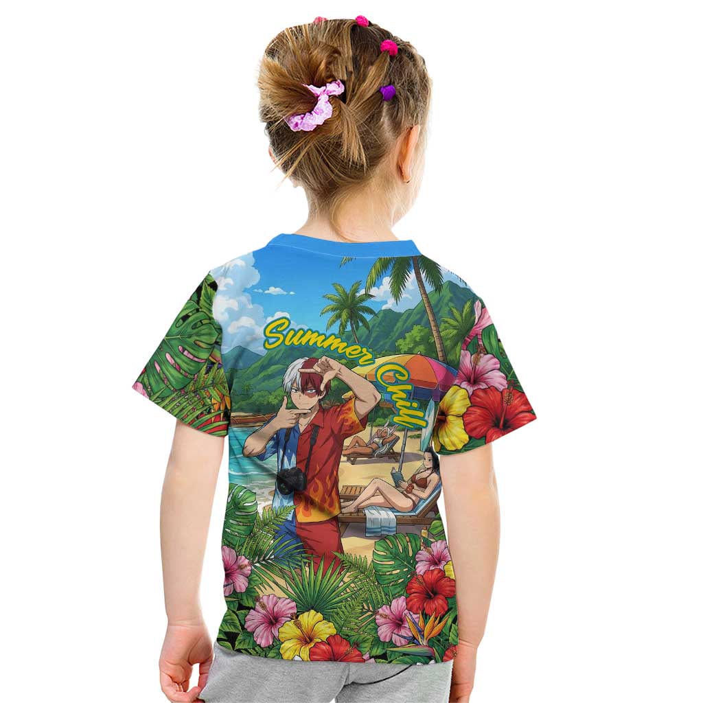 Shoto Todoroki Summer Chill Kid T Shirt Tropical Anime Leisure Scene