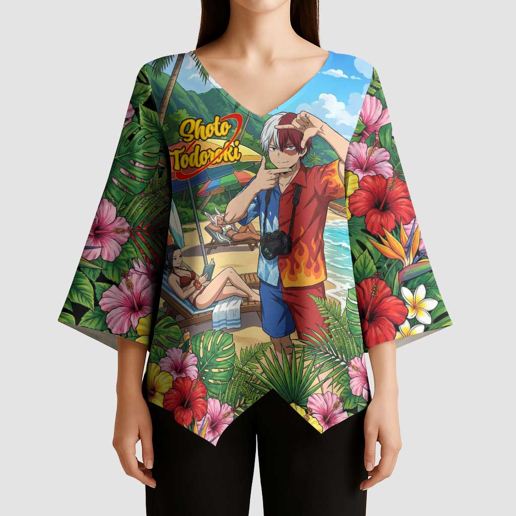 Shoto Todoroki Summer Chill Kimono Sleeve Blouse Tropical Anime Leisure Scene