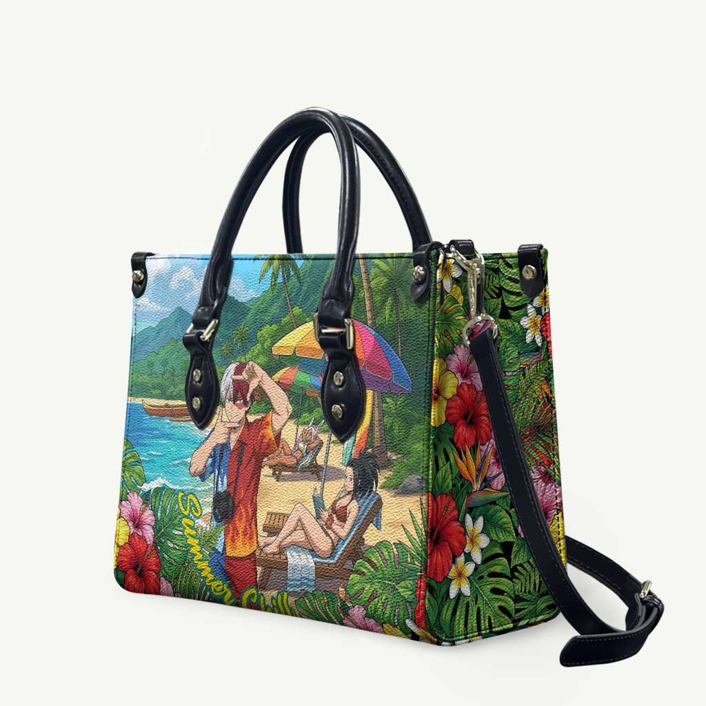 Shoto Todoroki Summer Chill Leather Bag Tropical Anime Leisure Scene