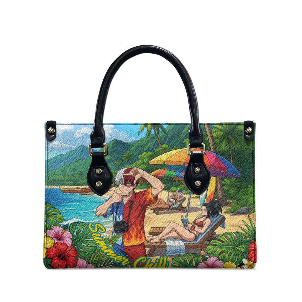Shoto Todoroki Summer Chill Leather Bag Tropical Anime Leisure Scene