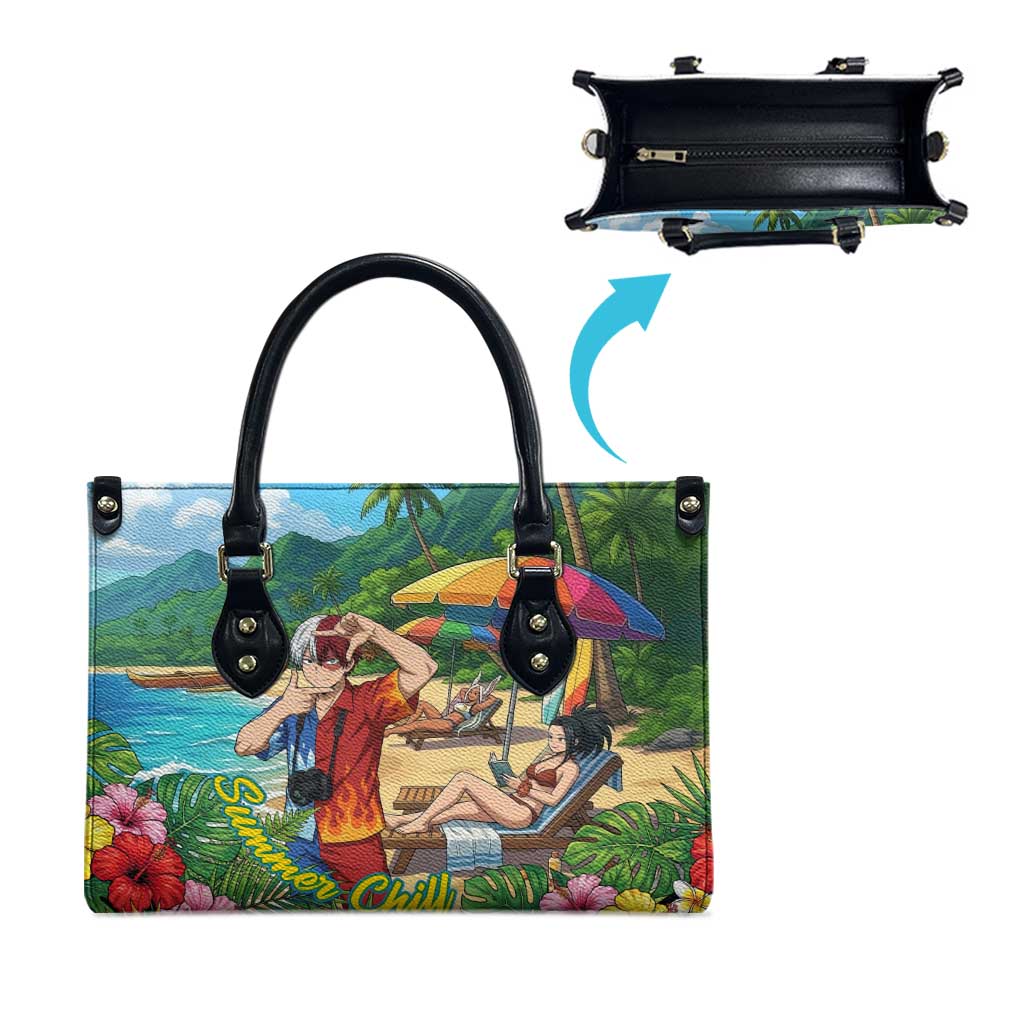 Shoto Todoroki Summer Chill Leather Bag Tropical Anime Leisure Scene