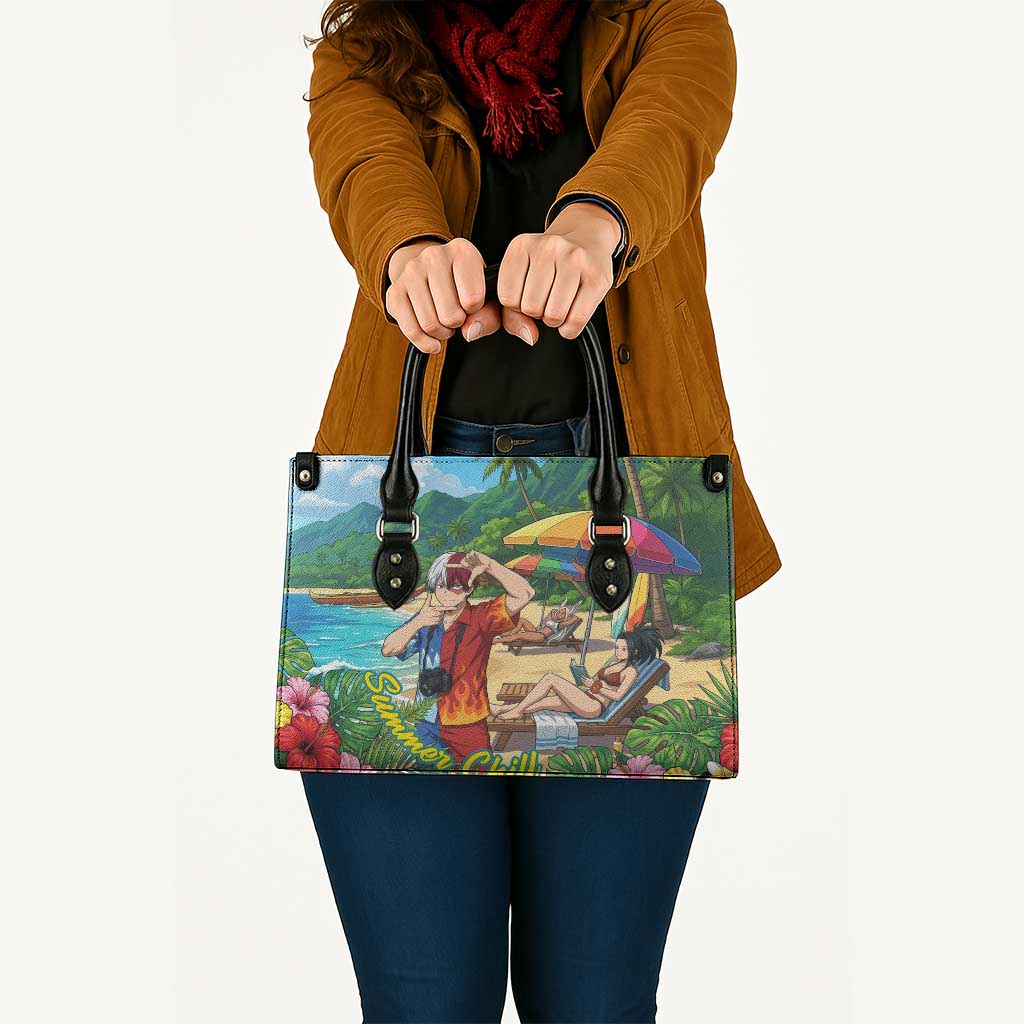 Shoto Todoroki Summer Chill Leather Bag Tropical Anime Leisure Scene