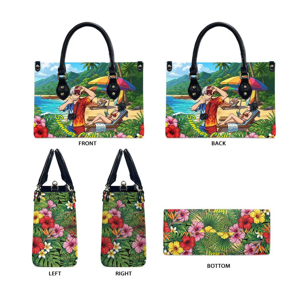Shoto Todoroki Summer Chill Leather Bag Tropical Anime Leisure Scene