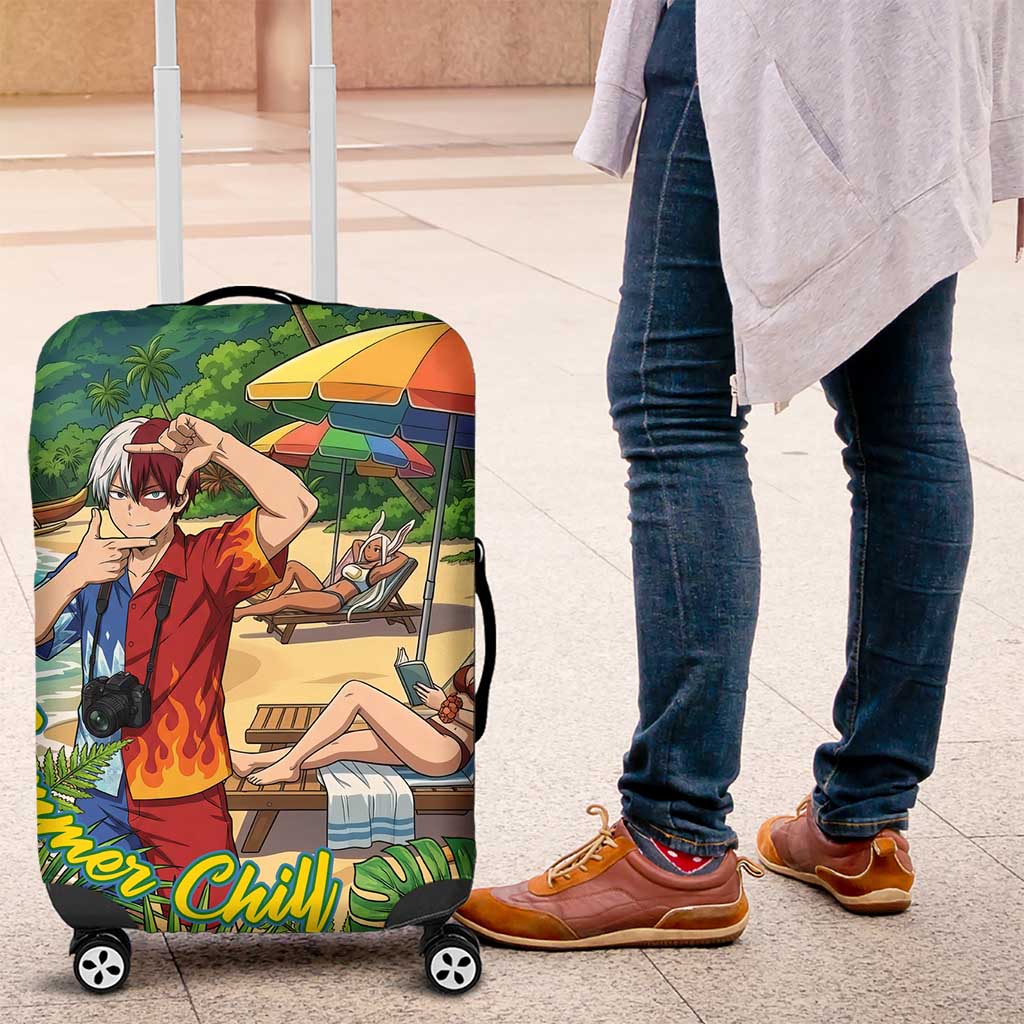 Shoto Todoroki Summer Chill Luggage Cover Tropical Anime Leisure Scene