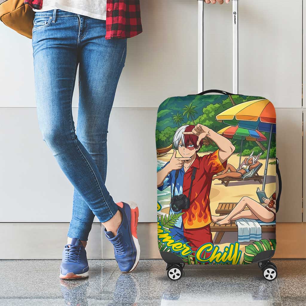 Shoto Todoroki Summer Chill Luggage Cover Tropical Anime Leisure Scene