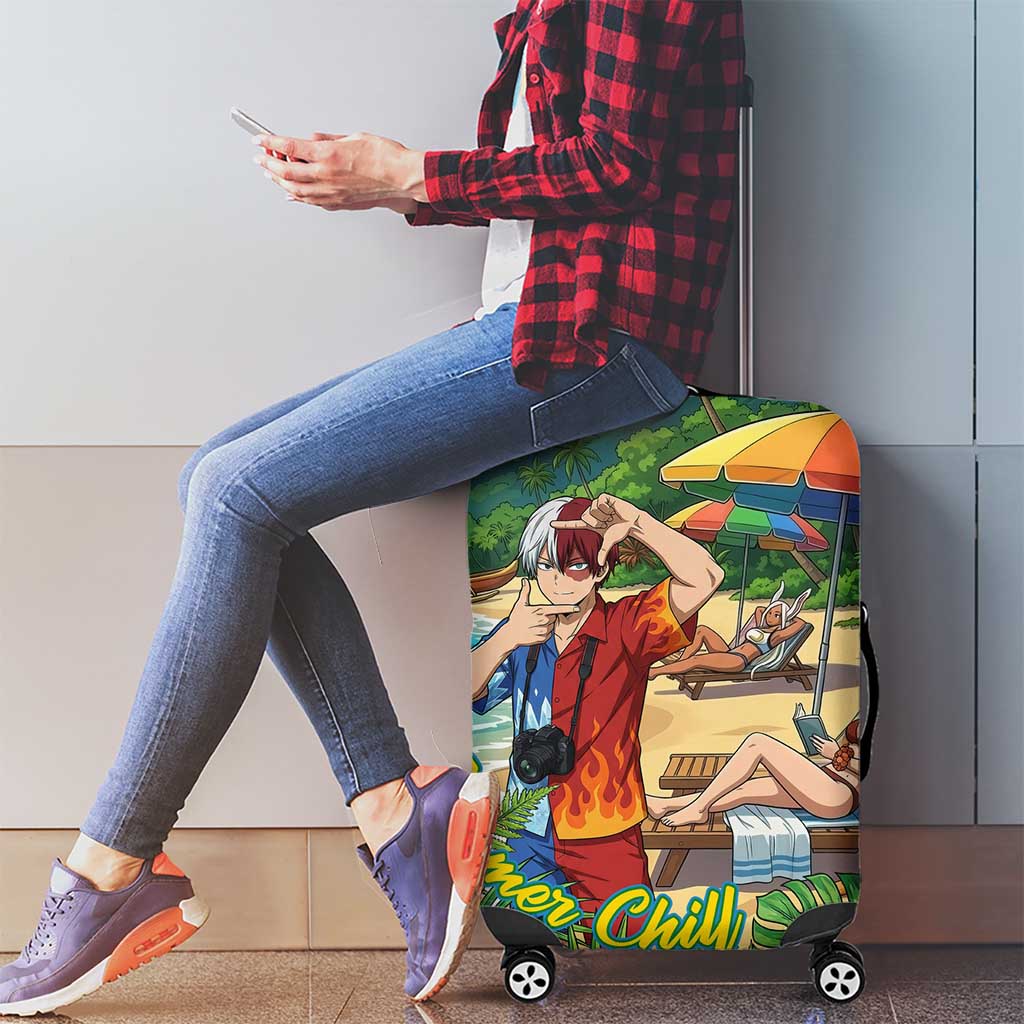 Shoto Todoroki Summer Chill Luggage Cover Tropical Anime Leisure Scene