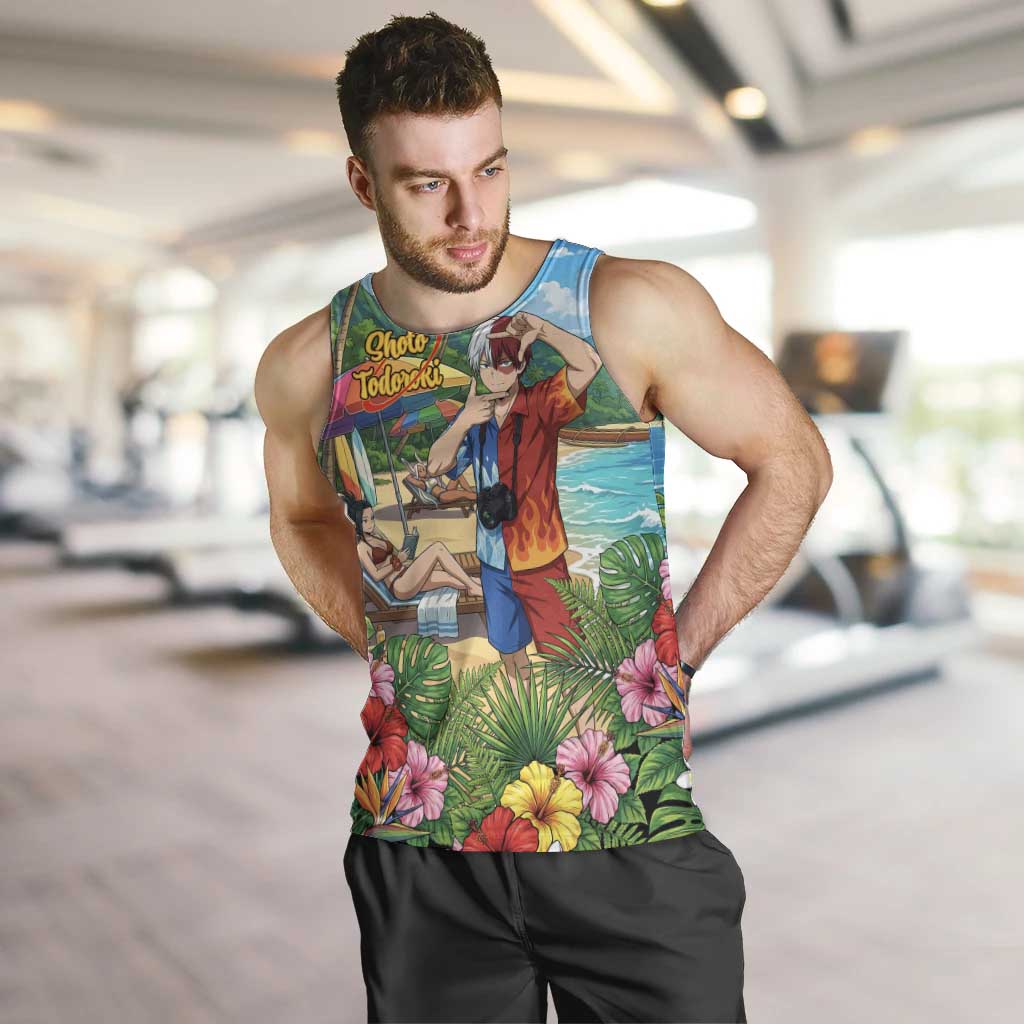 Shoto Todoroki Summer Chill Men Tank Top Tropical Anime Leisure Scene