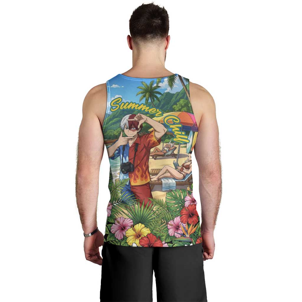 Shoto Todoroki Summer Chill Men Tank Top Tropical Anime Leisure Scene