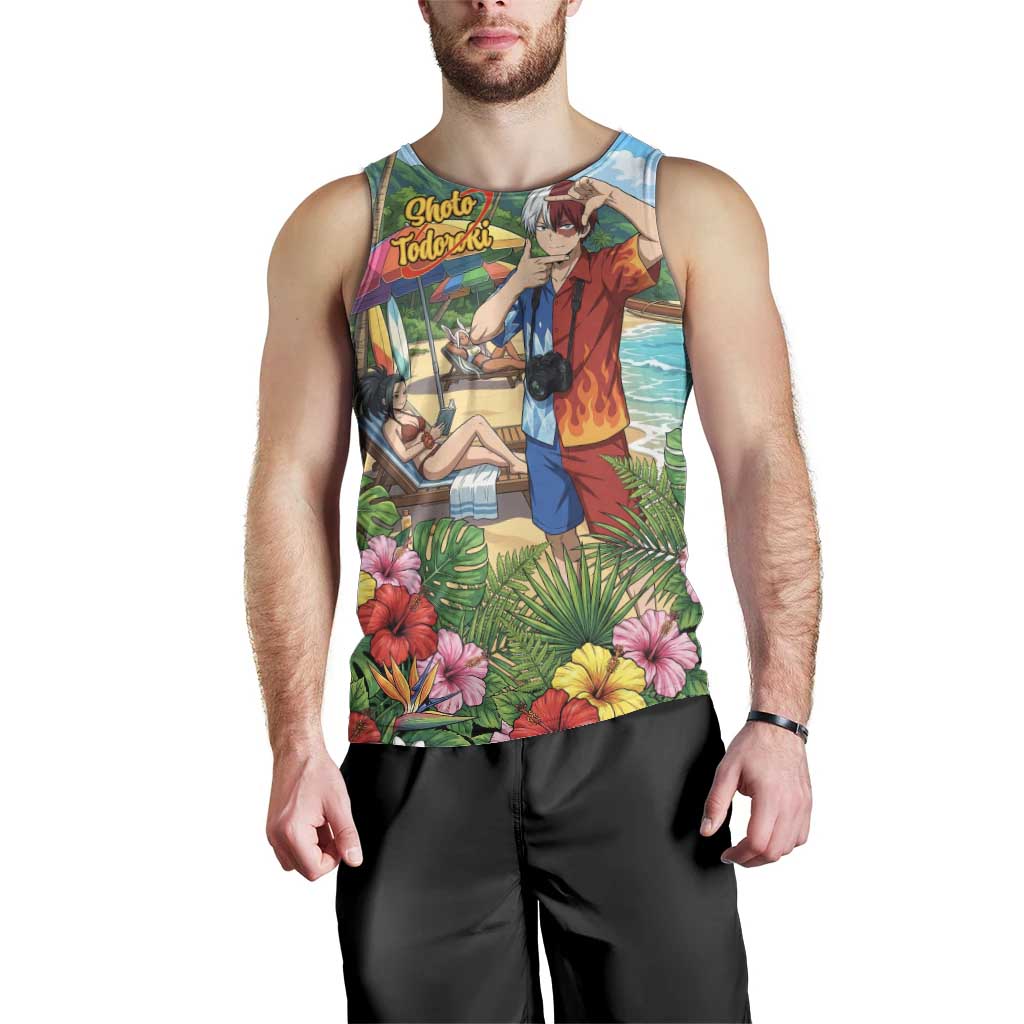 Shoto Todoroki Summer Chill Men Tank Top Tropical Anime Leisure Scene
