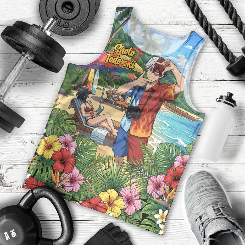 Shoto Todoroki Summer Chill Men Tank Top Tropical Anime Leisure Scene