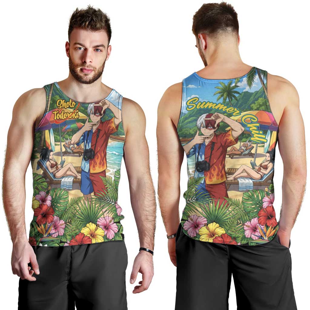 Shoto Todoroki Summer Chill Men Tank Top Tropical Anime Leisure Scene