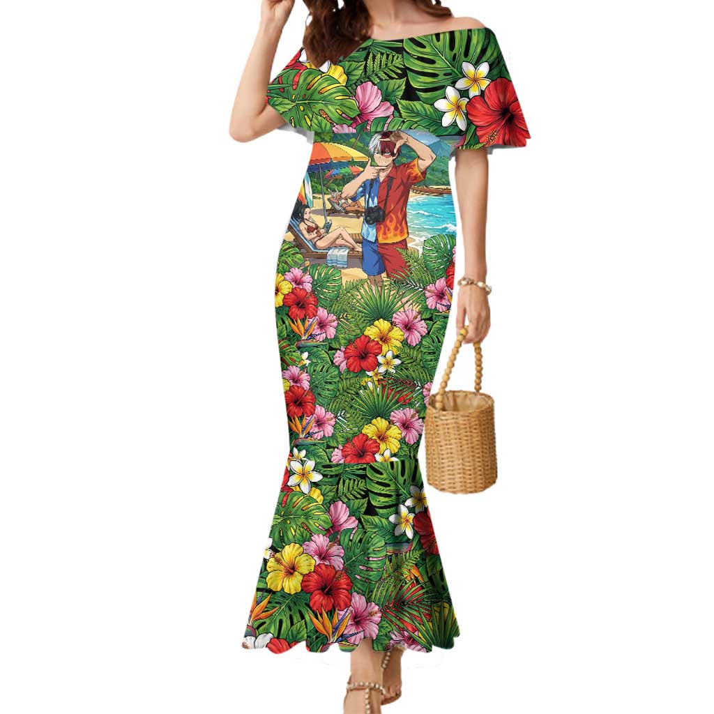 Shoto Todoroki Summer Chill Mermaid Dress Tropical Anime Leisure Scene