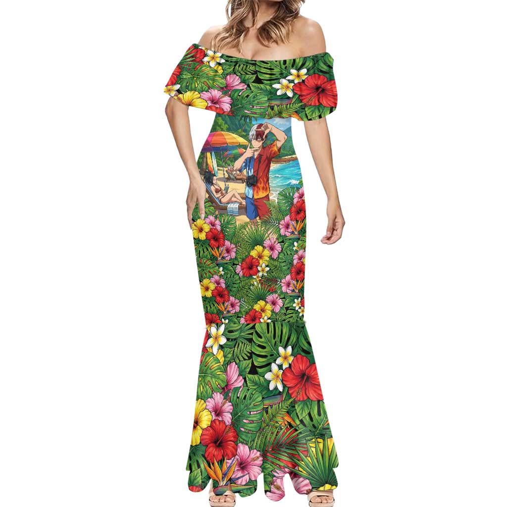 Shoto Todoroki Summer Chill Mermaid Dress Tropical Anime Leisure Scene
