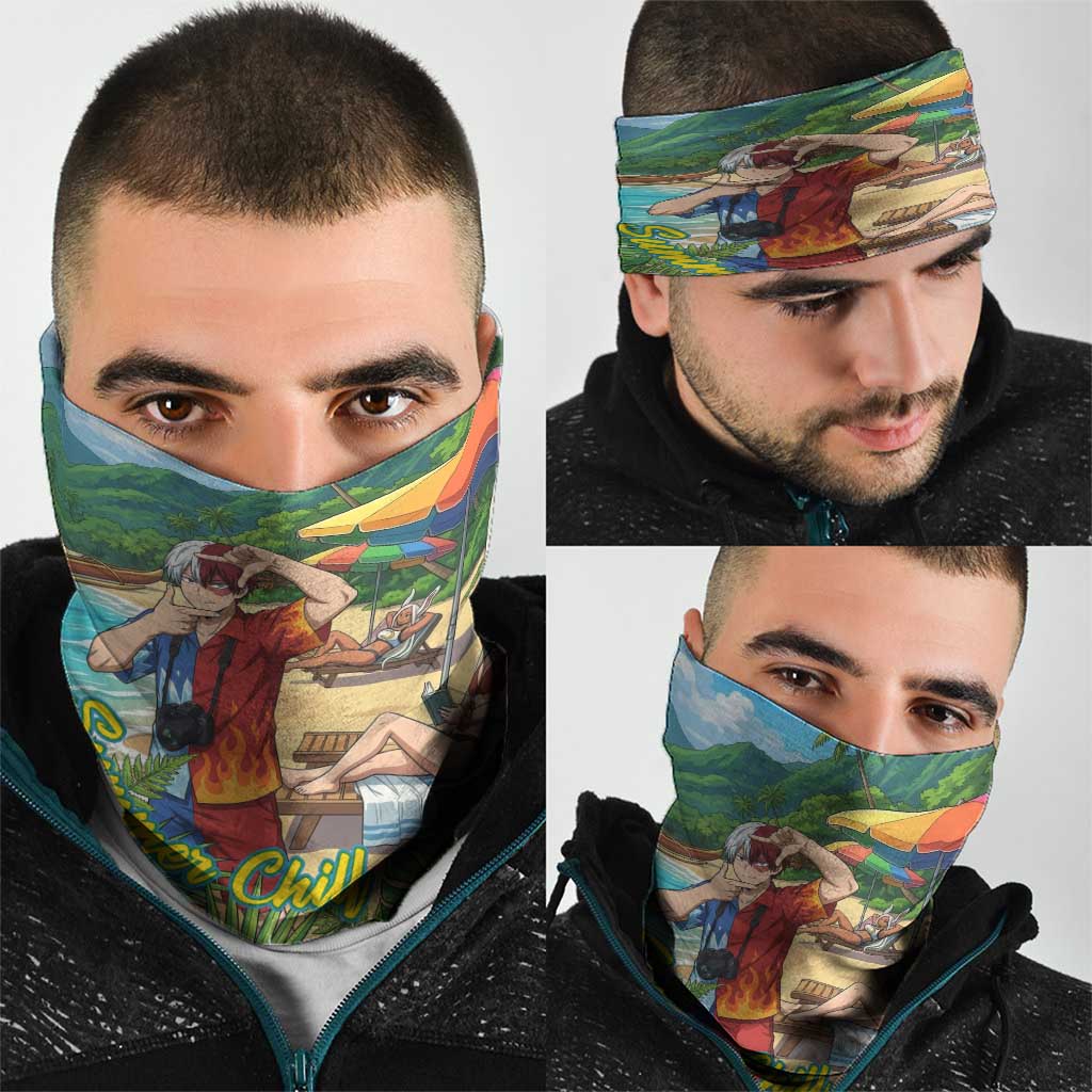 Shoto Todoroki Summer Chill Neck Gaiter Tropical Anime Leisure Scene
