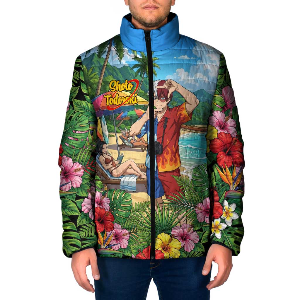 Shoto Todoroki Summer Chill Padded Jacket Tropical Anime Leisure Scene