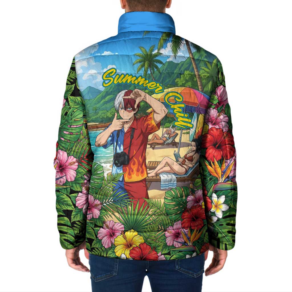 Shoto Todoroki Summer Chill Padded Jacket Tropical Anime Leisure Scene