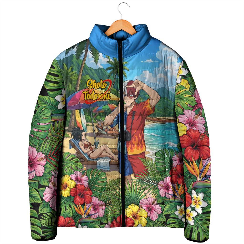 Shoto Todoroki Summer Chill Padded Jacket Tropical Anime Leisure Scene