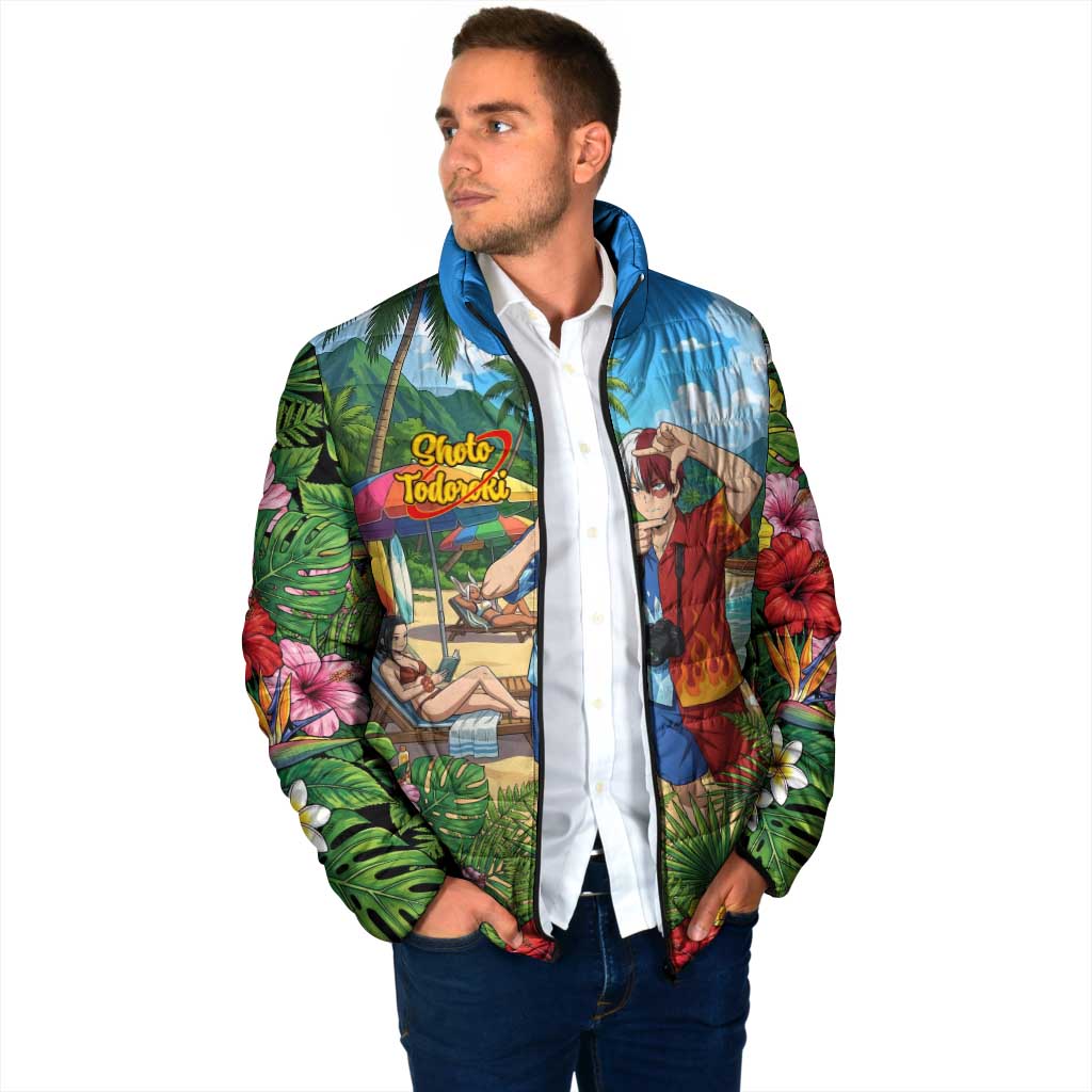 Shoto Todoroki Summer Chill Padded Jacket Tropical Anime Leisure Scene