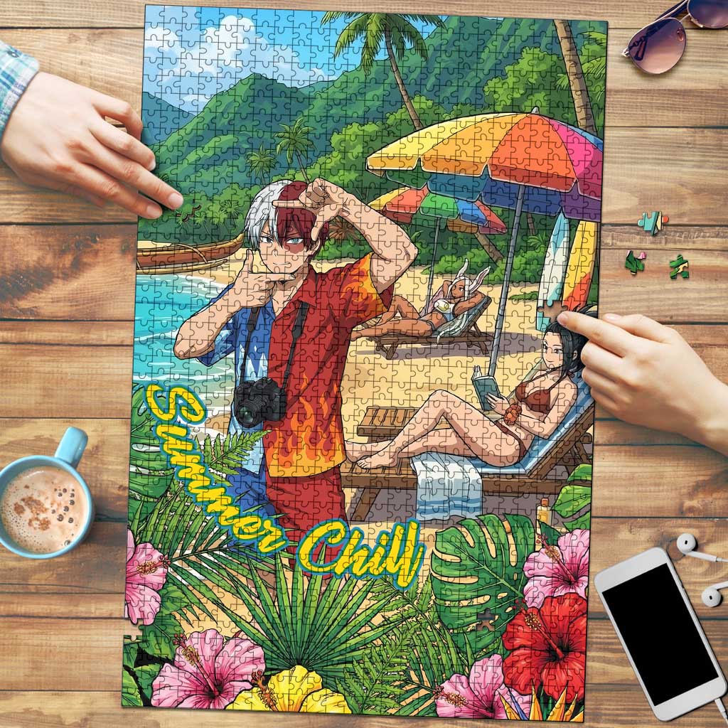 Shoto Todoroki Summer Chill Puzzle Tropical Anime Leisure Scene