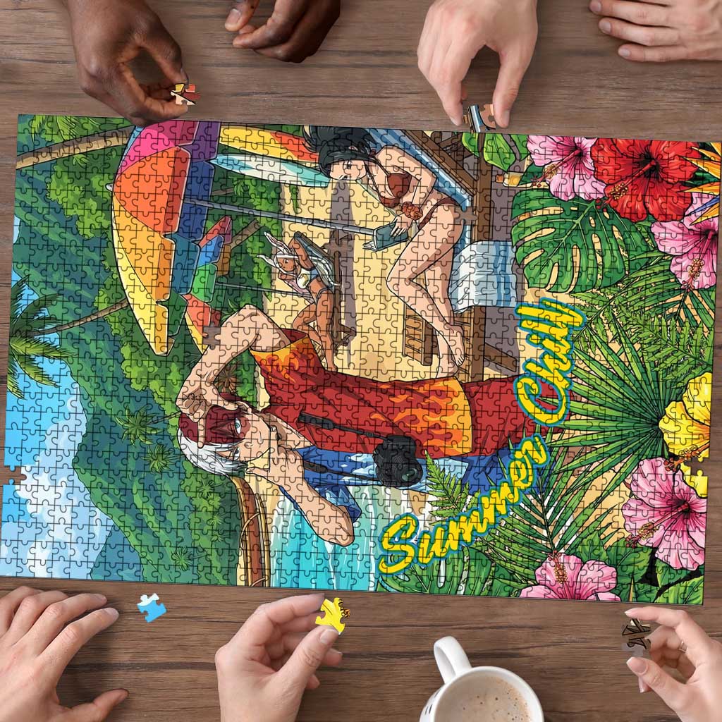 Shoto Todoroki Summer Chill Puzzle Tropical Anime Leisure Scene