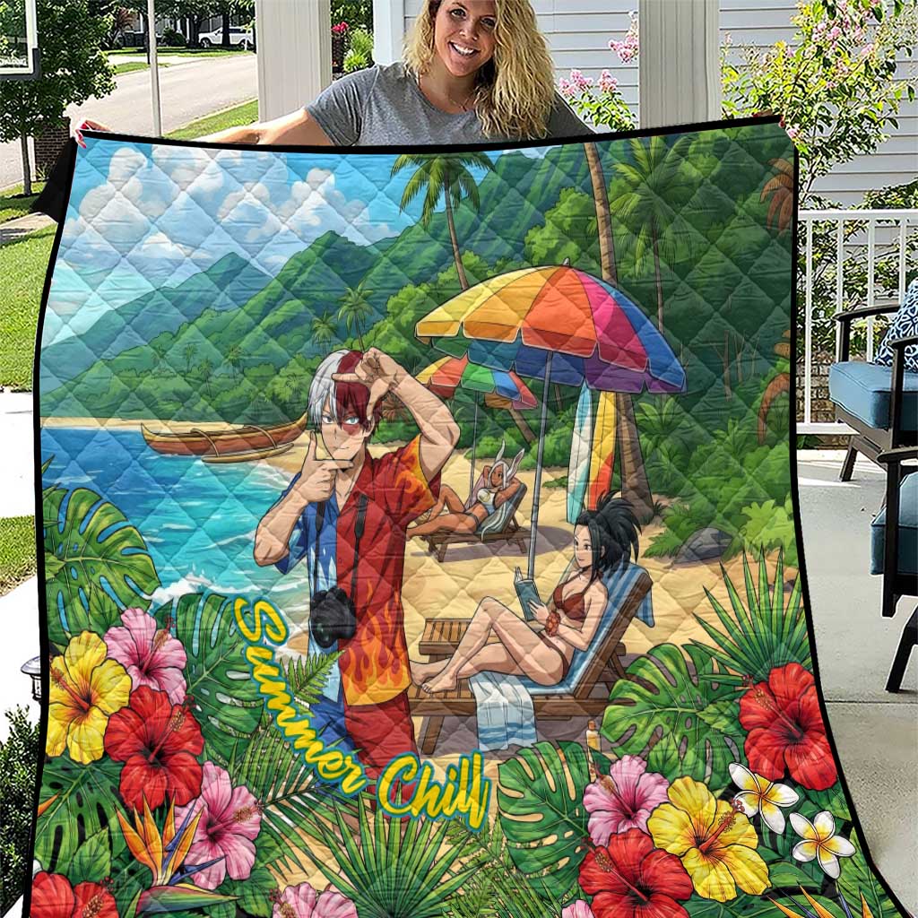 Shoto Todoroki Summer Chill Quilt Tropical Anime Leisure Scene