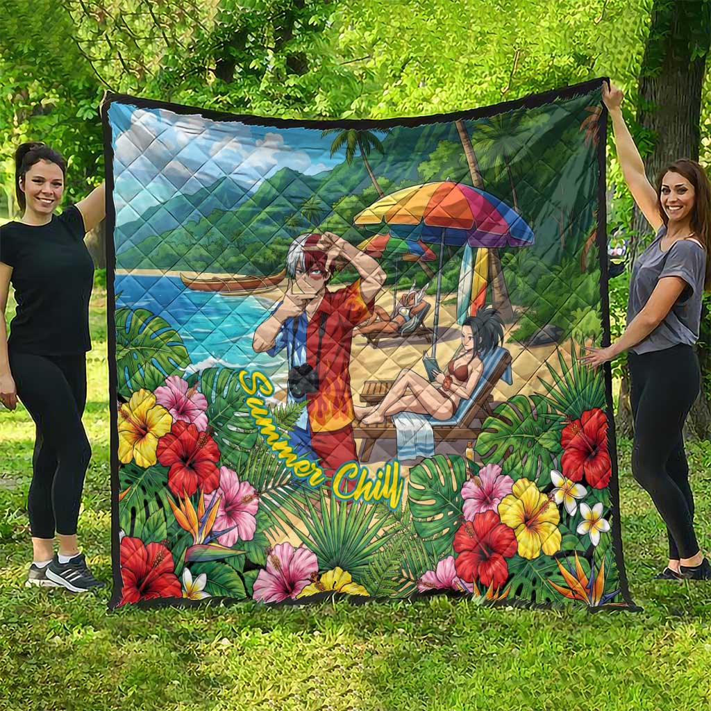 Shoto Todoroki Summer Chill Quilt Tropical Anime Leisure Scene