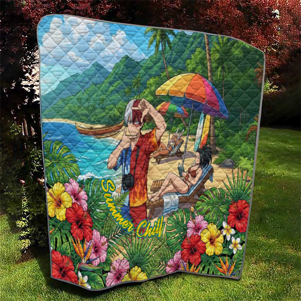 Shoto Todoroki Summer Chill Quilt Tropical Anime Leisure Scene