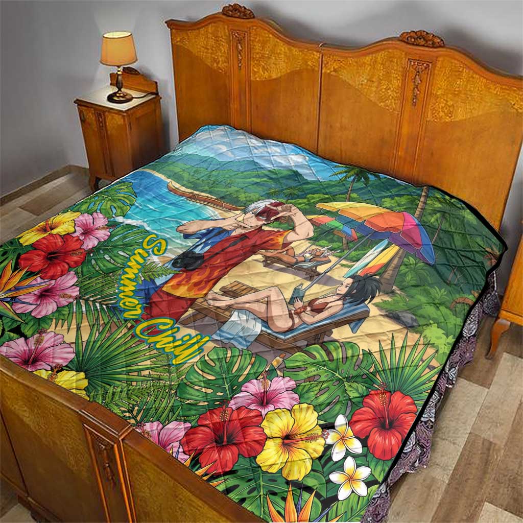 Shoto Todoroki Summer Chill Quilt Tropical Anime Leisure Scene