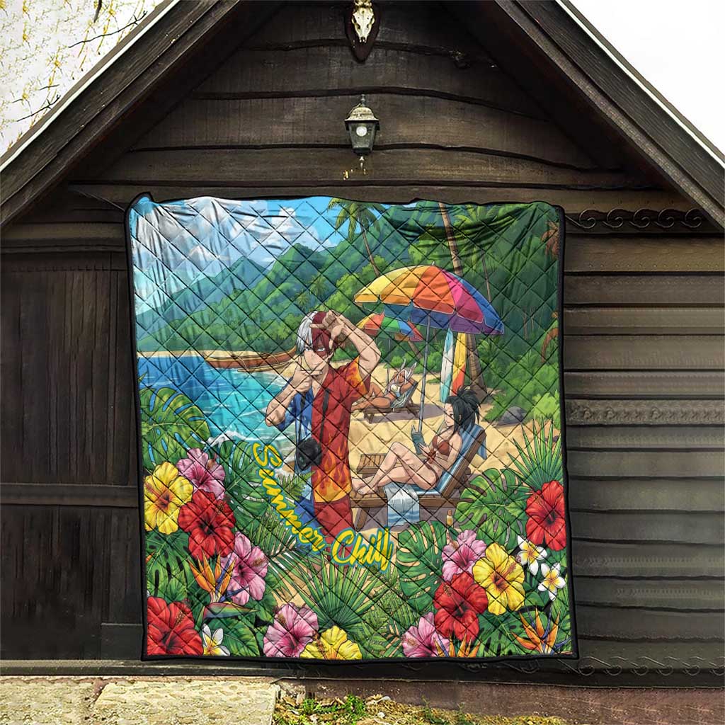 Shoto Todoroki Summer Chill Quilt Tropical Anime Leisure Scene