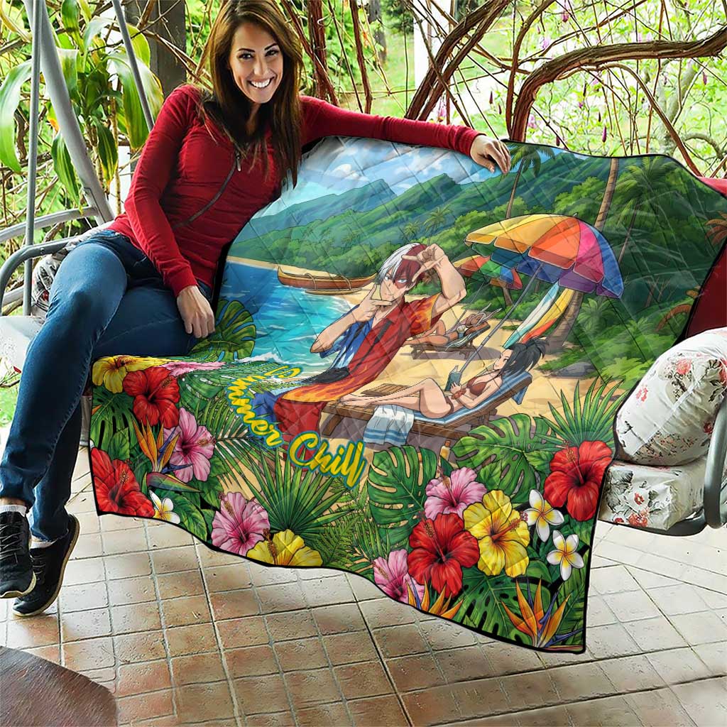 Shoto Todoroki Summer Chill Quilt Tropical Anime Leisure Scene