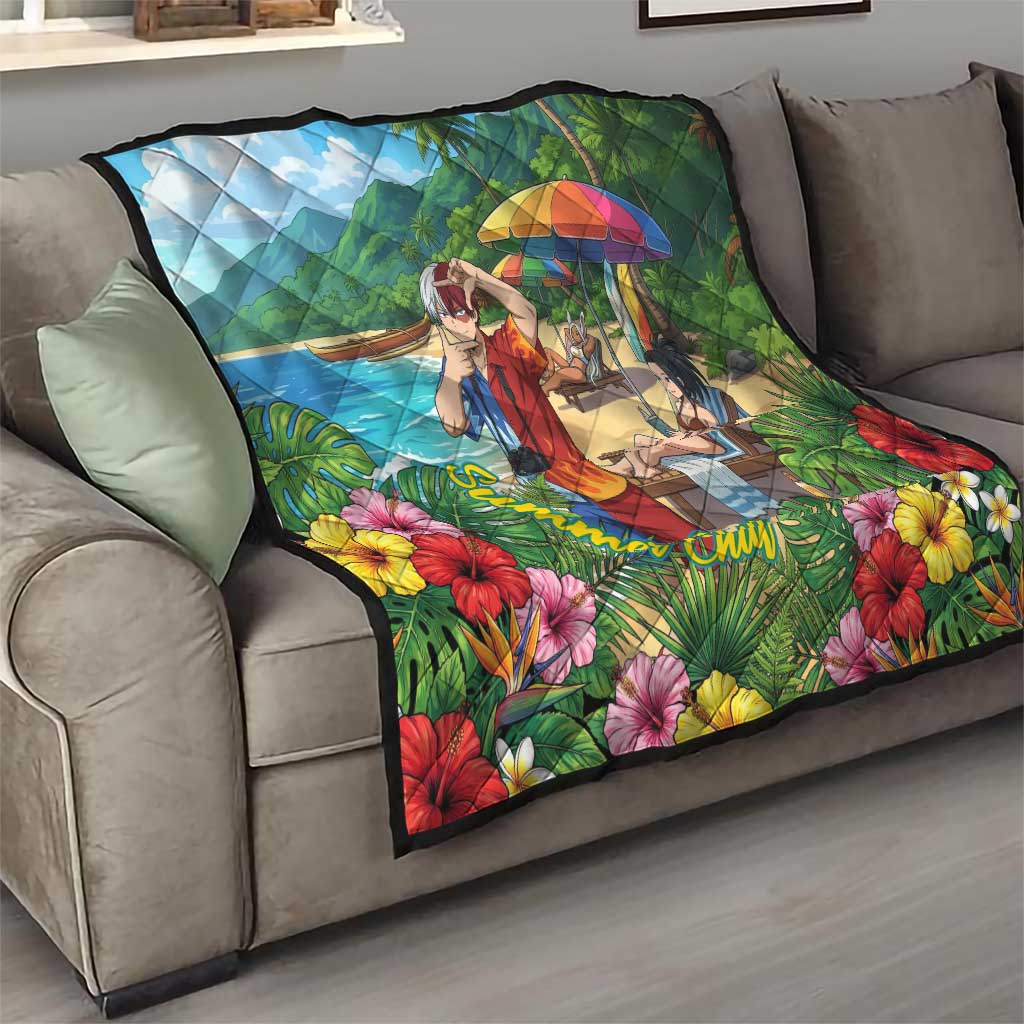 Shoto Todoroki Summer Chill Quilt Tropical Anime Leisure Scene