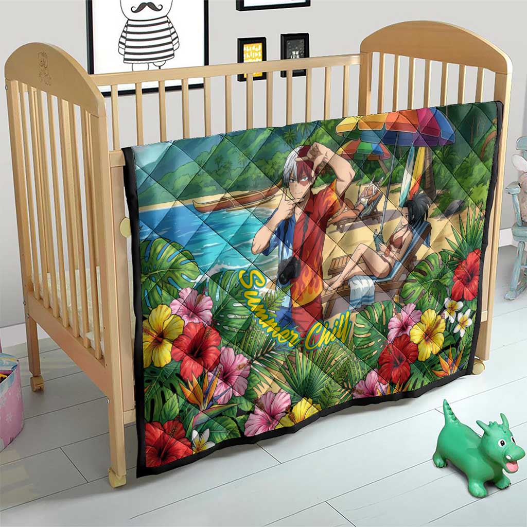 Shoto Todoroki Summer Chill Quilt Tropical Anime Leisure Scene
