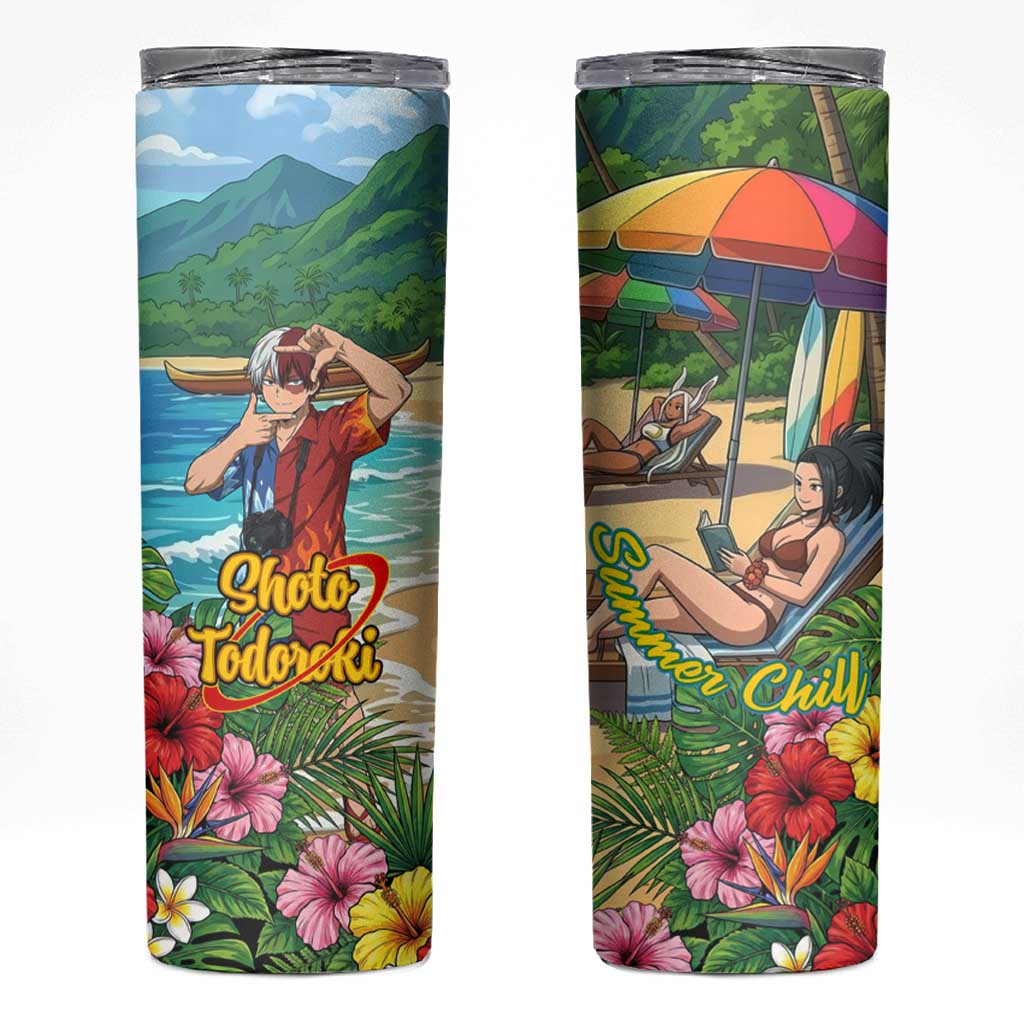 Shoto Todoroki Summer Chill Skinny Tumbler Tropical Anime Leisure Scene