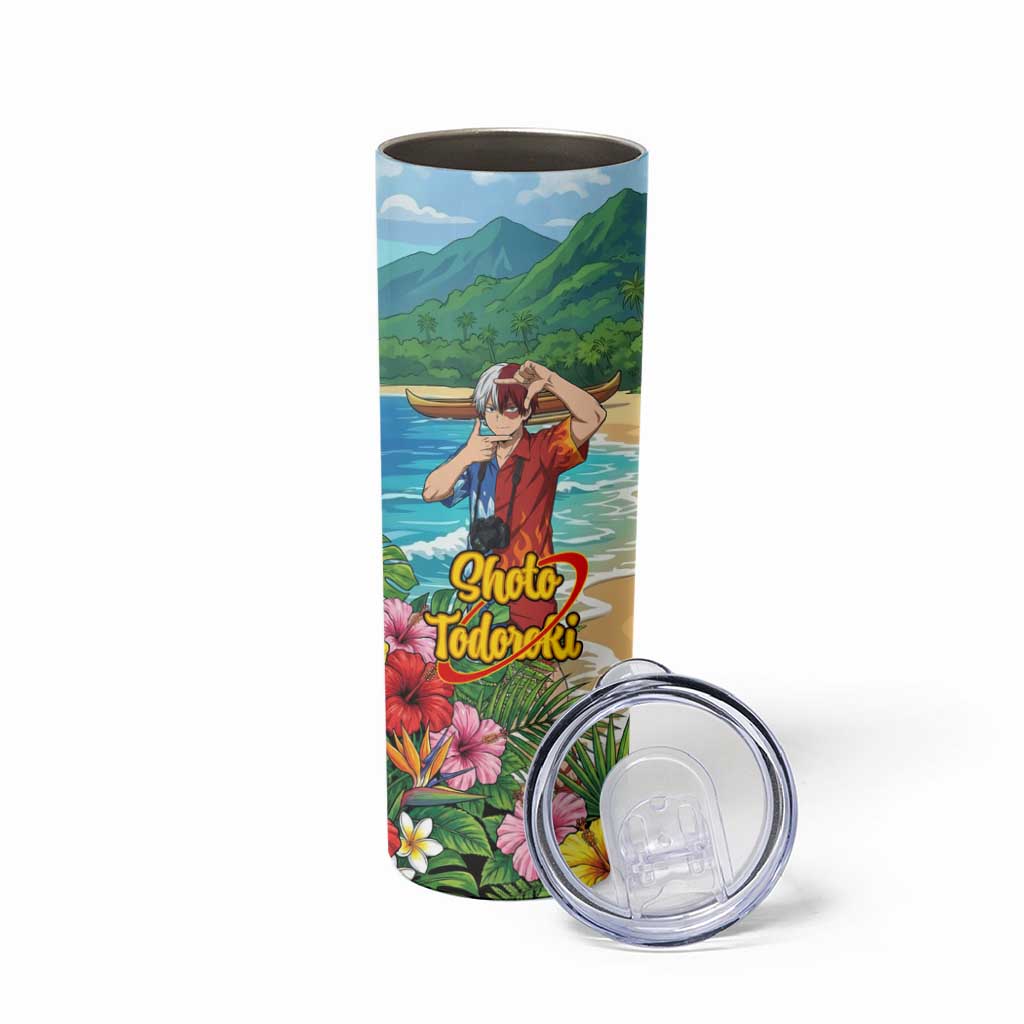 Shoto Todoroki Summer Chill Skinny Tumbler Tropical Anime Leisure Scene