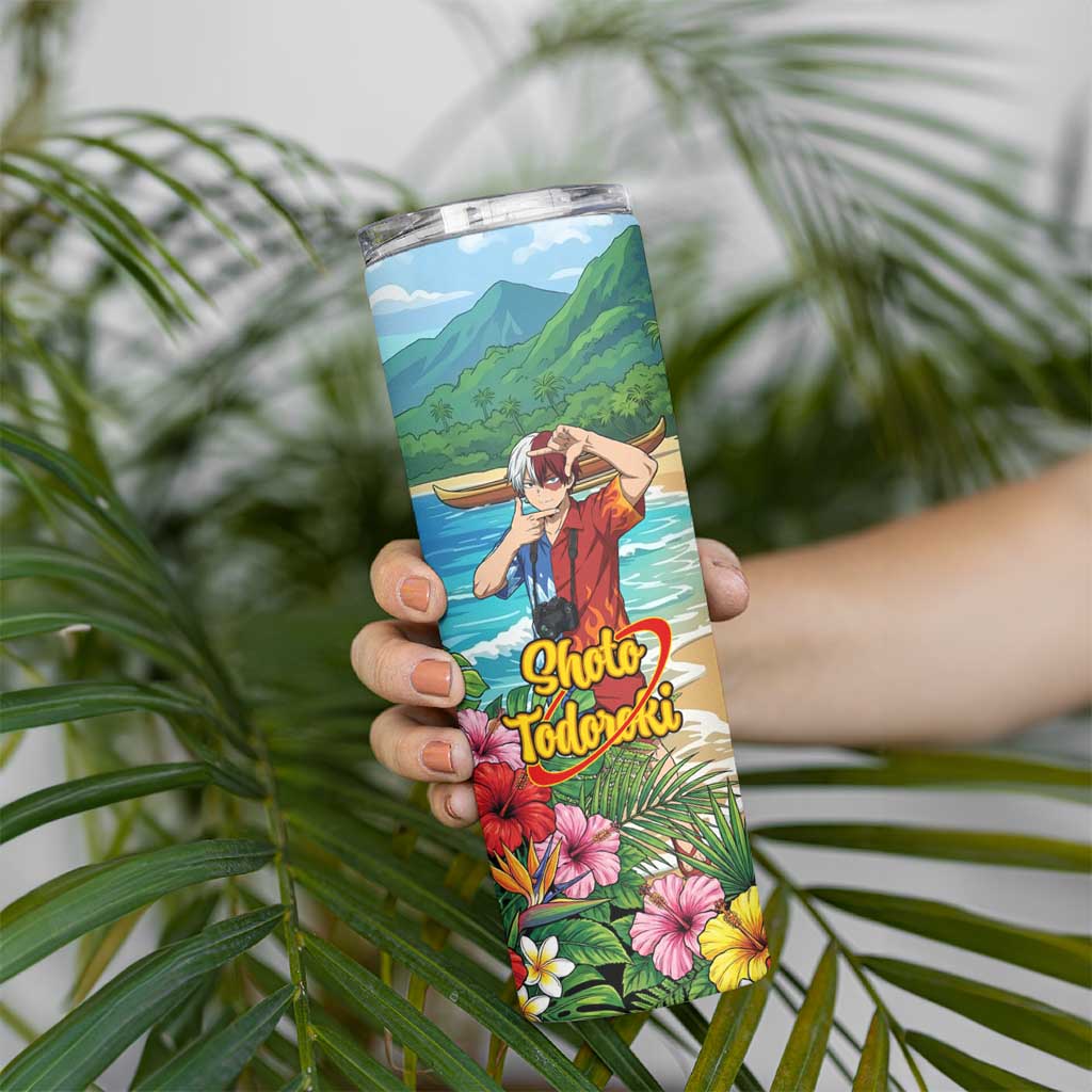 Shoto Todoroki Summer Chill Skinny Tumbler Tropical Anime Leisure Scene