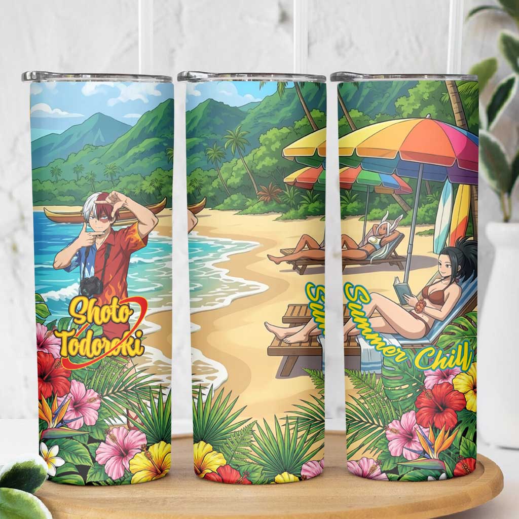 Shoto Todoroki Summer Chill Skinny Tumbler Tropical Anime Leisure Scene