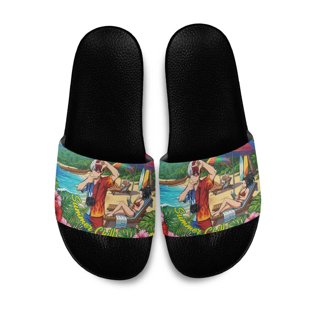Shoto Todoroki Summer Chill Slide Sandals Tropical Anime Leisure Scene