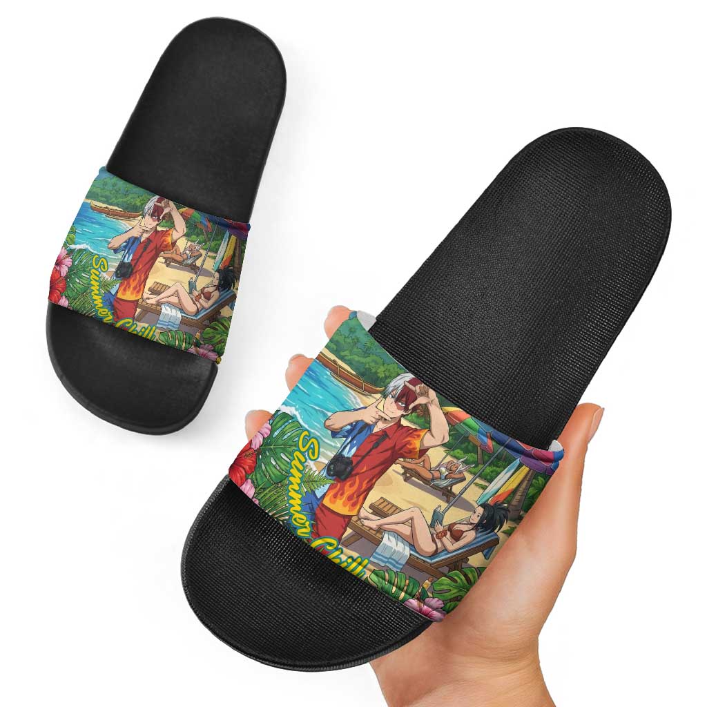 Shoto Todoroki Summer Chill Slide Sandals Tropical Anime Leisure Scene
